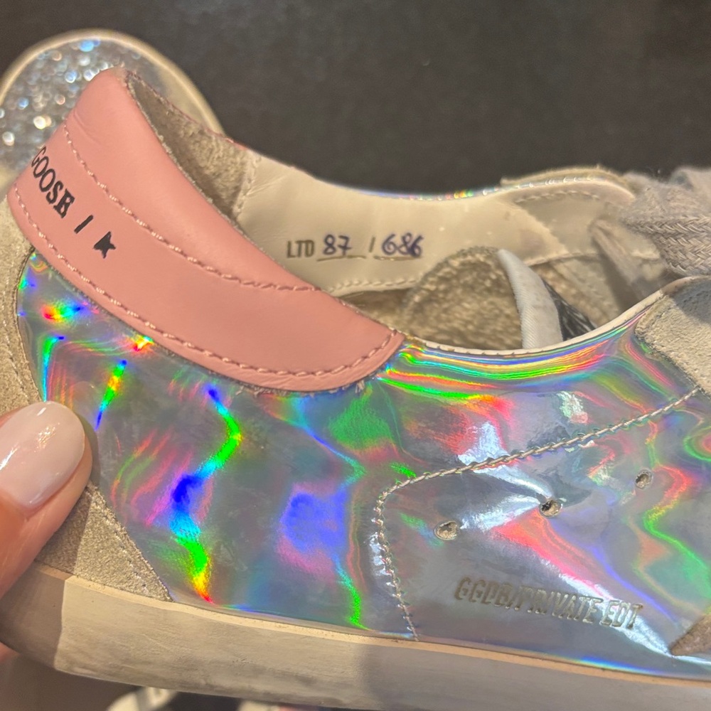 Golden Goose Silver and Pink Holographic Sneakers - Picture 5 of 6